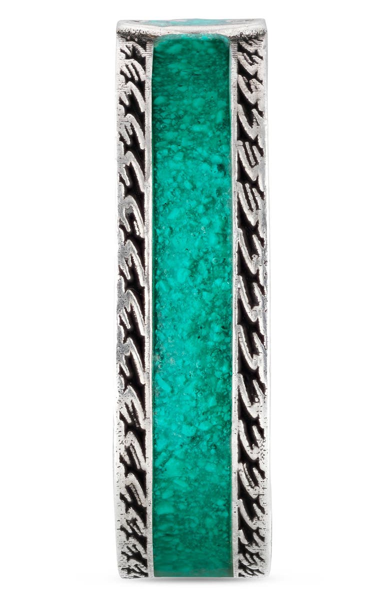 Gucci Men's Interlocking-G Band Ring, Alternate, color, Silver/ Turquoise