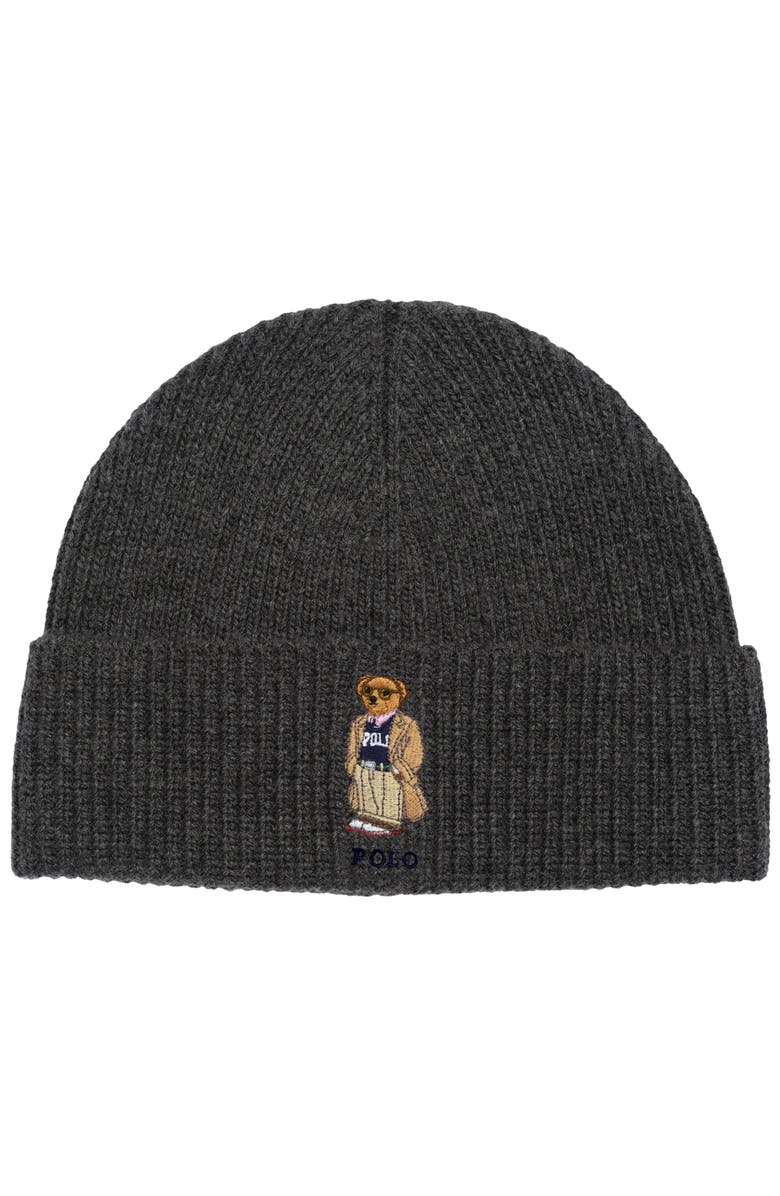 Polo Ralph Lauren Polo Bear Beanie, Main, color, Barclay Heather
