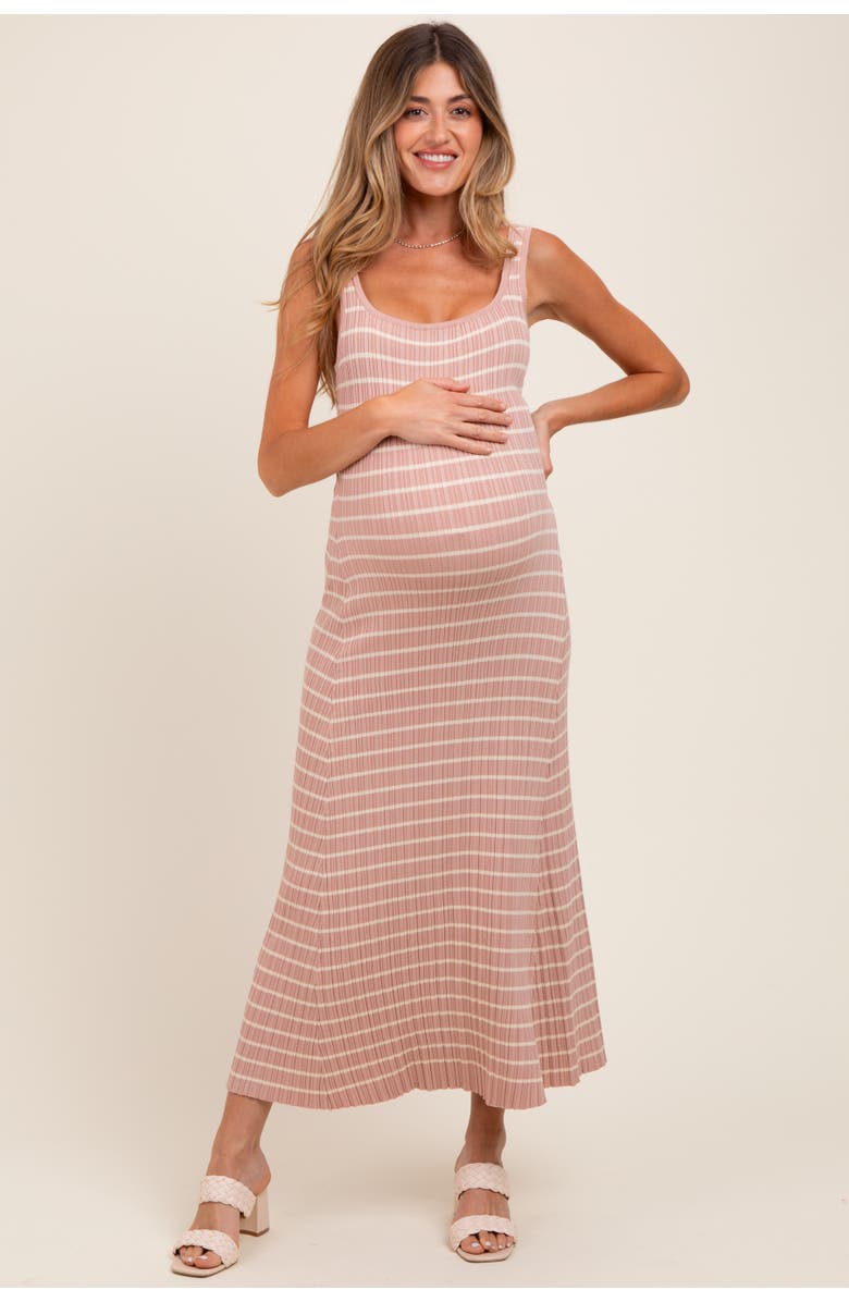 PinkBlush Lightweight Rib Fit And Flare Midi Dress, Main, color, Light Pink