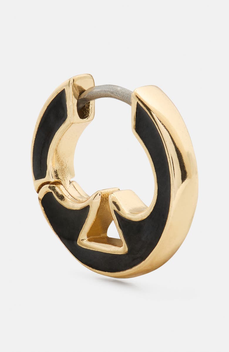 Kate Spade New York everyday spade cutout huggie hoop earrings, Alternate, color, Black