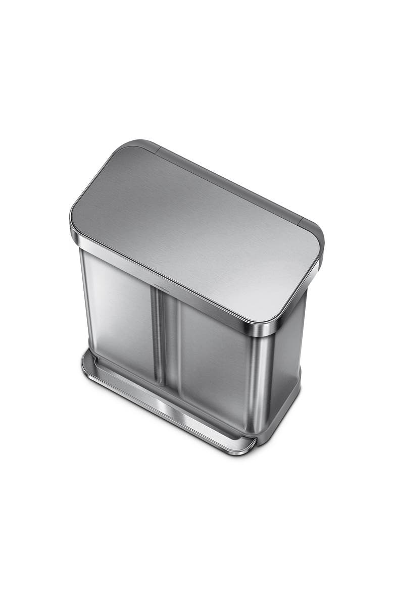 simplehuman 58L recycler rectangular step can, Alternate, color, Brushed