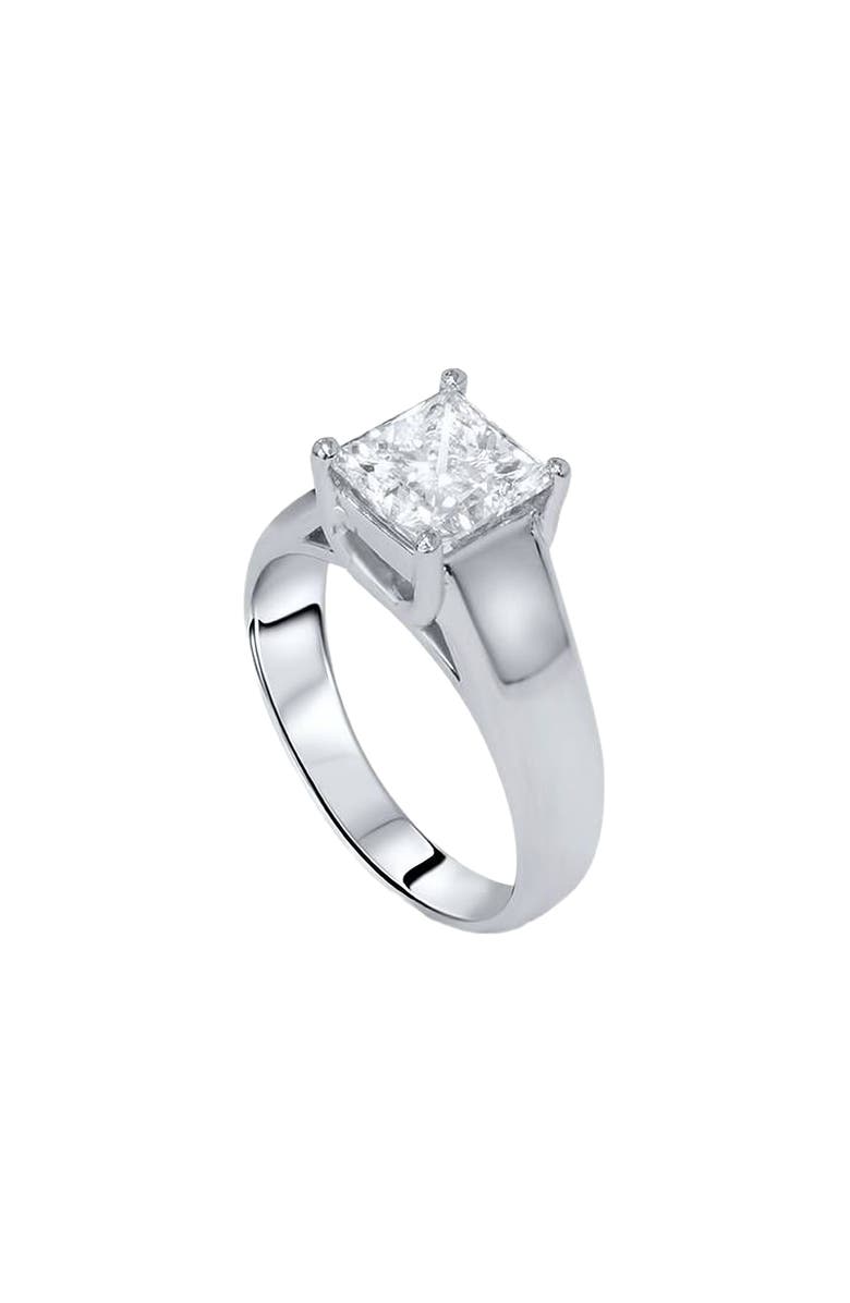 Bliss Diamond 1ct Princess Cut Lab Grown Diamond Solitaire Engagement Ring 14k Gold, Main, color, 14K White Gold