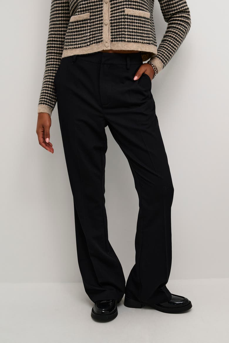 KAsakura Flared Leg Regular Fit Trousers, Main, color, Black Deep