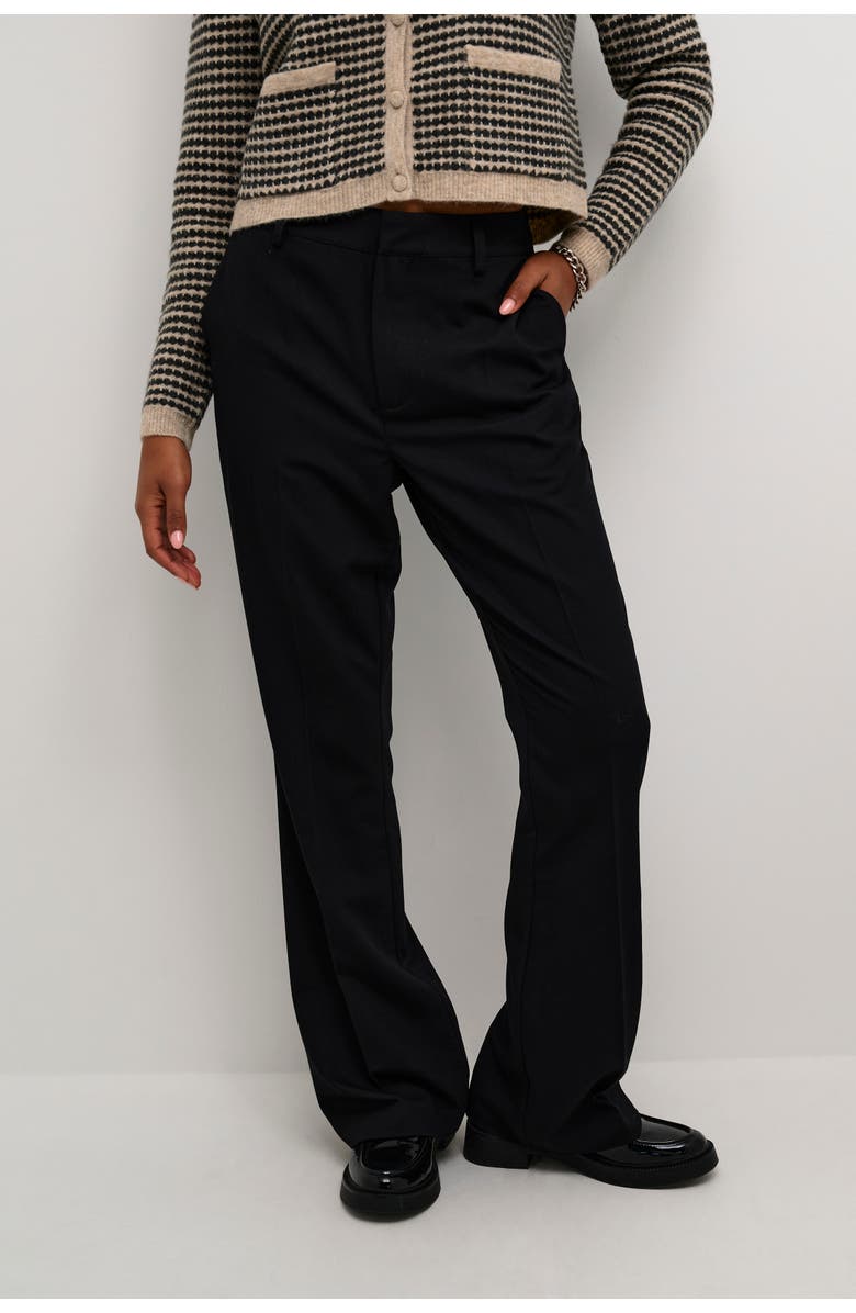 Kaffe KAsakura Flared Leg Regular Fit Trousers, Main, color, Black Deep