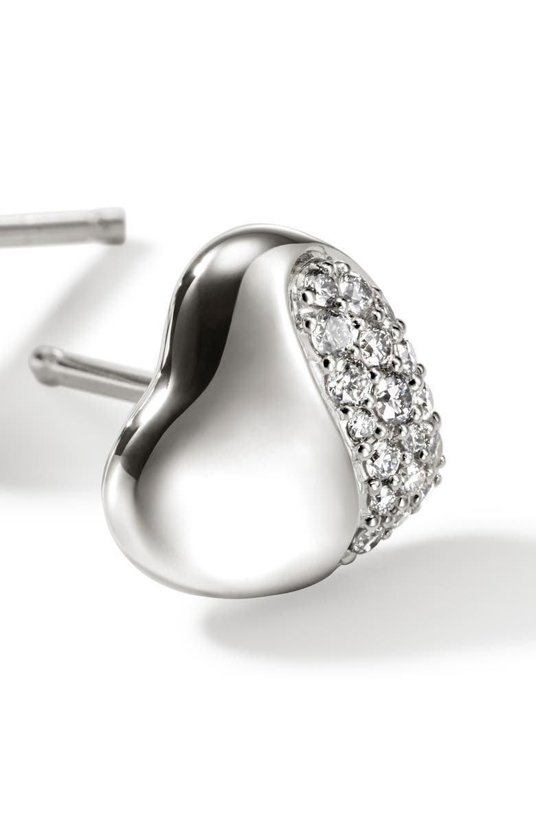 John Hardy Pebble Heart Diamond Stud Earrings, Alternate, color, 