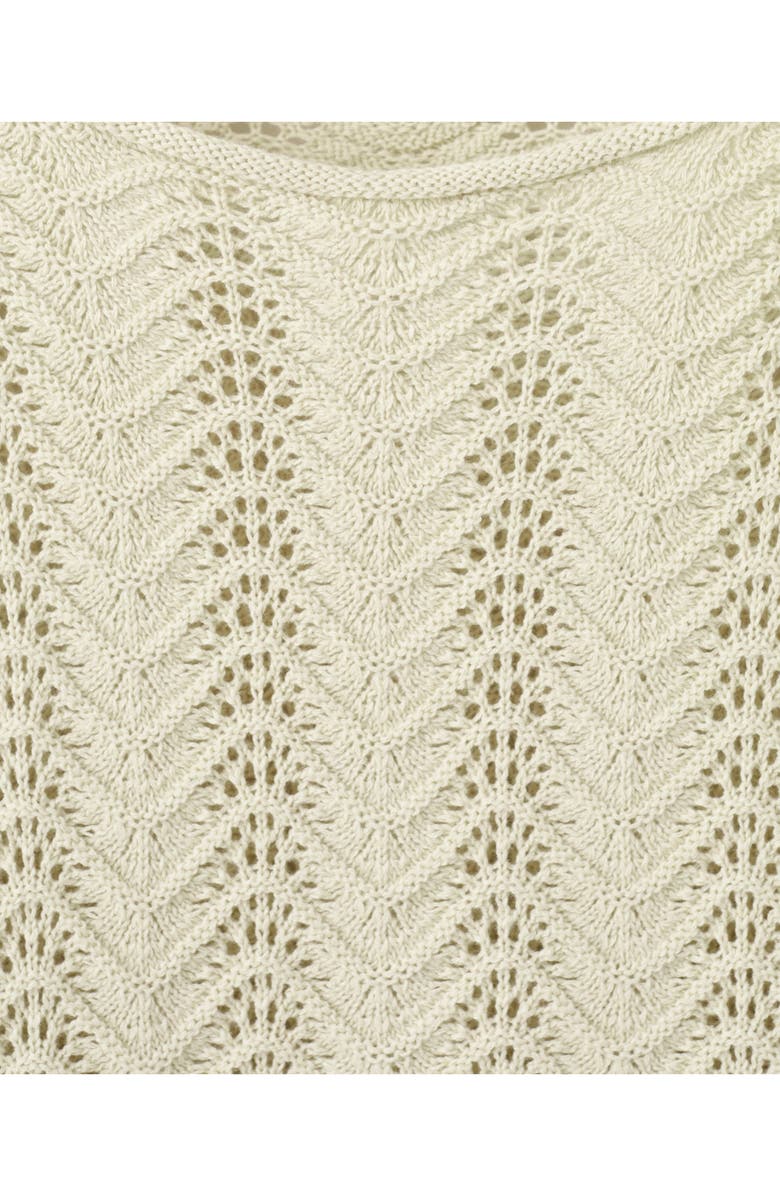 MANGO Mixed Open Stitch Long Sleeve Cotton Sweater, Alternate, color, Sand