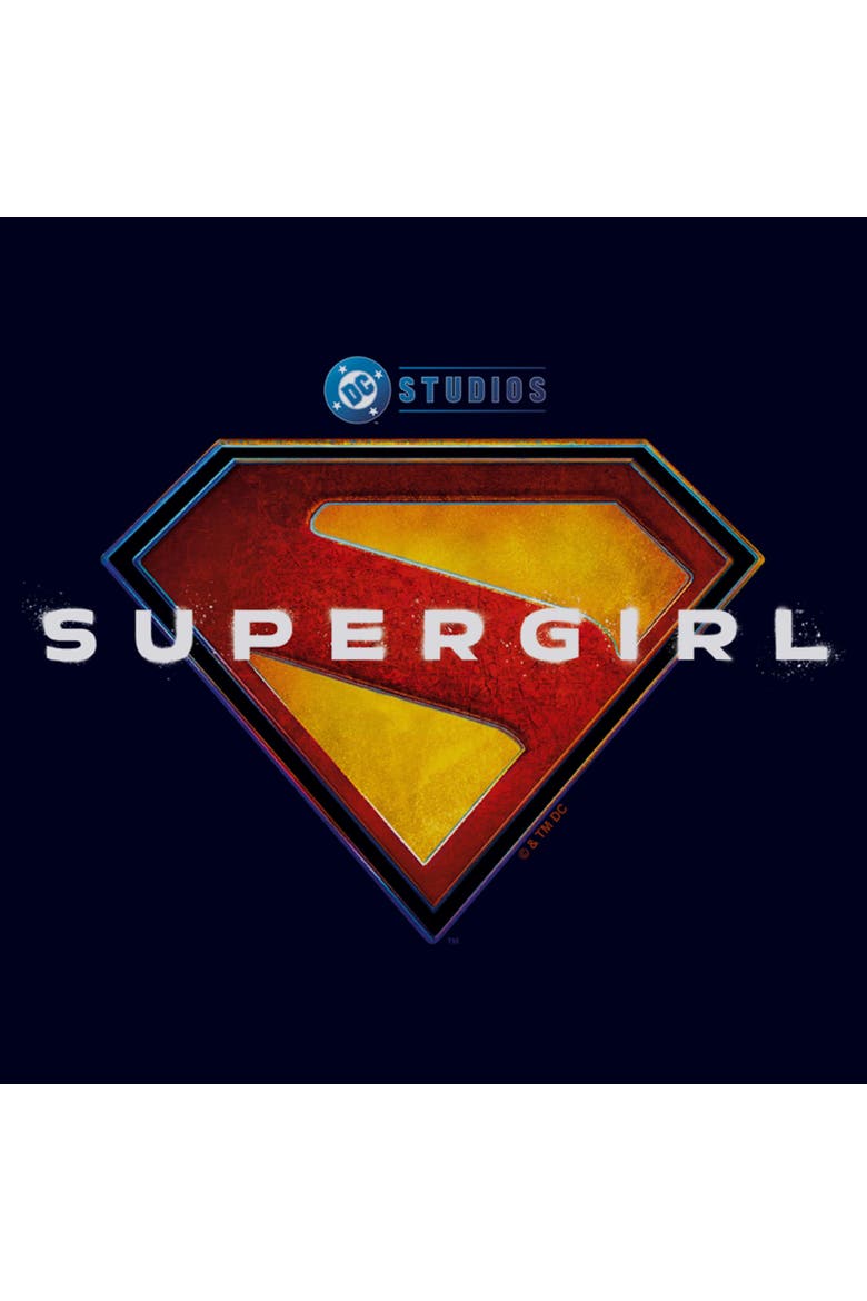 Mens Supergirl Official Shield Logo T Shirt, Alternate, color, Navy Blue