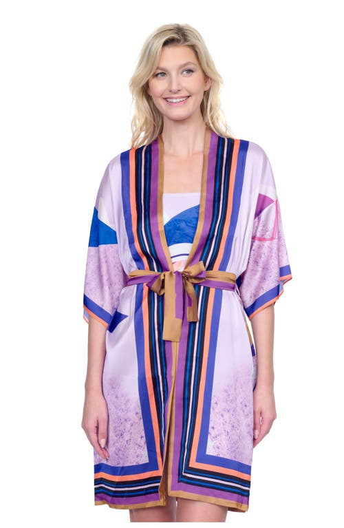 Gottex Paradiso Robe With Flutter Sleeves And Tie In Multi