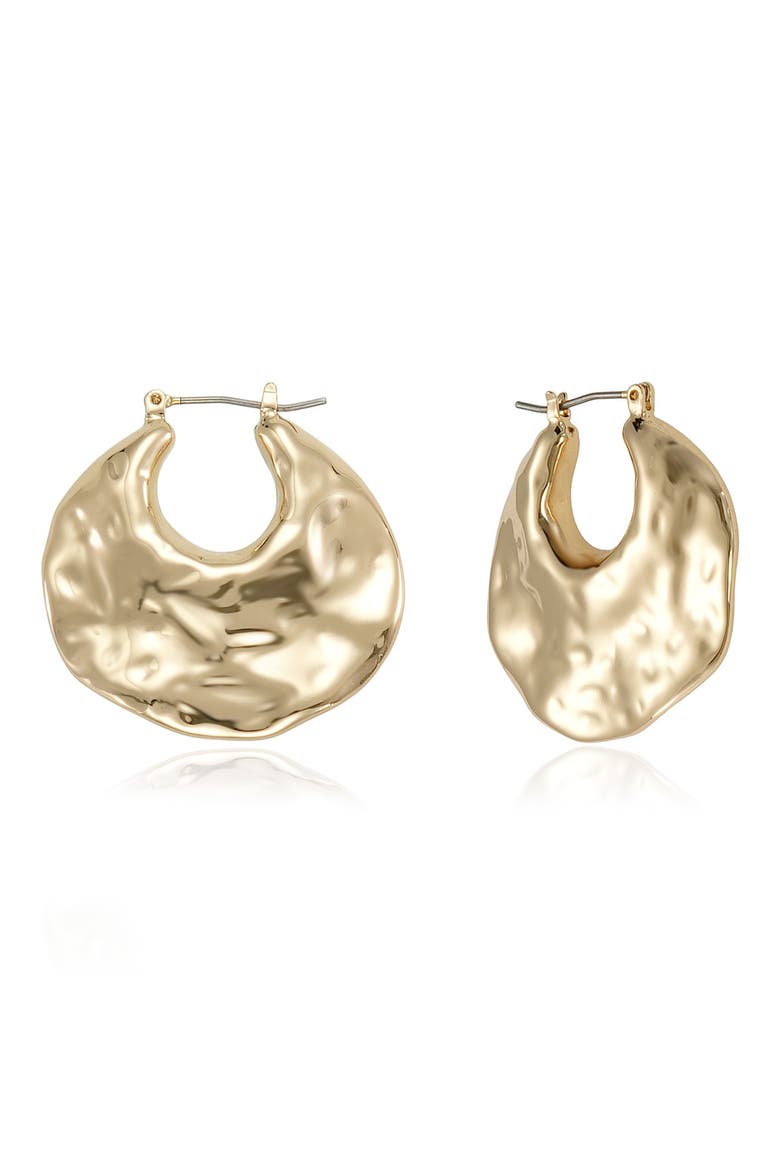 Hammered Hinge Hoop Earrings, Main, color, GOLD