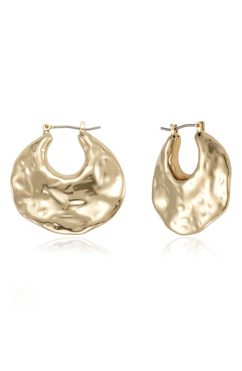 Hammered Hinge Hoop Earrings