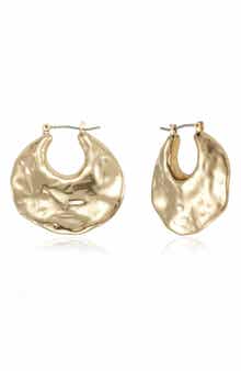 Hammered Hinge Hoop Earrings
