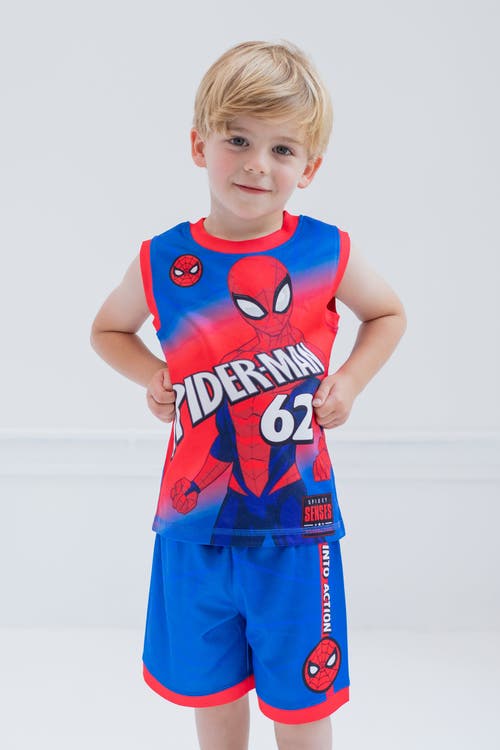 Marvel Spider-man Athletic Tank Top & Shorts Set In Blue