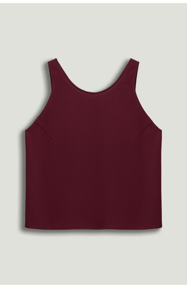 Nocturne Minimalist Sleeveless Crepe Top, Alternate, color, Burgundy