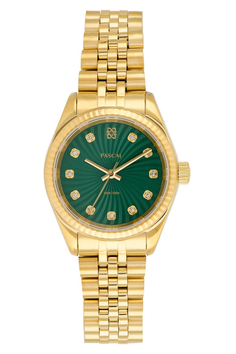 Timeless Classic Lab Grown Diamond Bracelet Watch, 31mm, Main, color, EMERALD NOIR/ GOLD