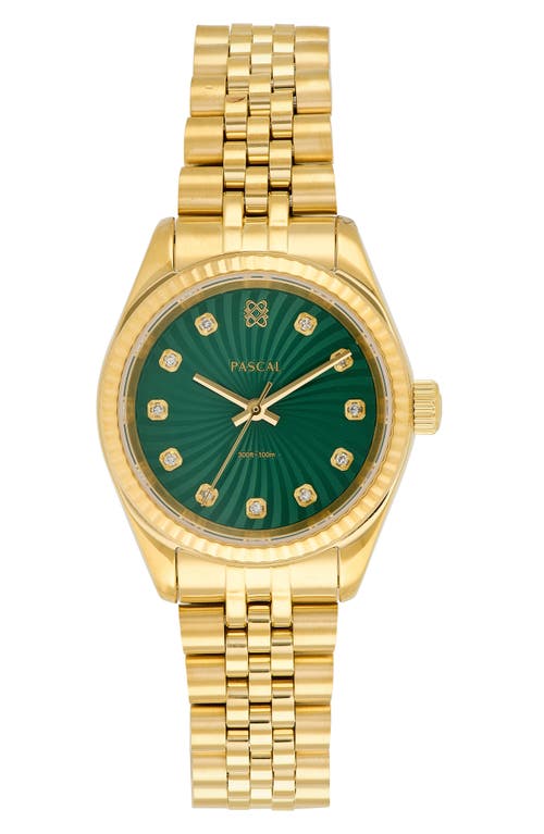 PASCAL Timeless Classic Lab Grown Diamond Bracelet Watch, 31mm in Emerald Noir/gold at Nordstrom