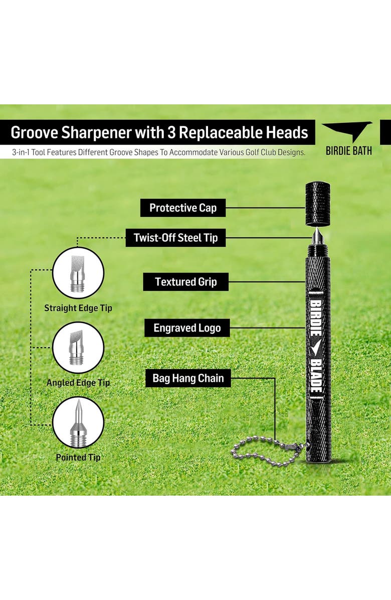 Birdie Bath Birdie Golf Blade 3In1 Golf Club Groove Sharpener Tool, Alternate, color, Black