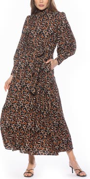 Alexia Admor Saliah Mockneck Blouson Sleeve Dress