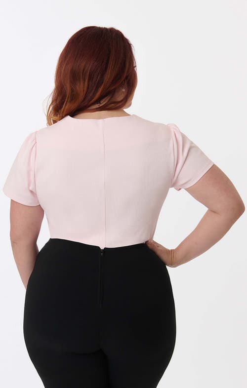 UNIQUE VINTAGE UNIQUE VINTAGE PLUS SIZE PENTAGON COLLAR KNIT TOP