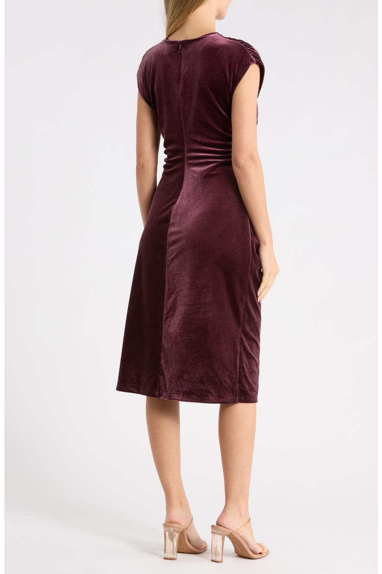 Ruched Velvet Sheath Dress, Alternate, color, BURGUNDY FIG