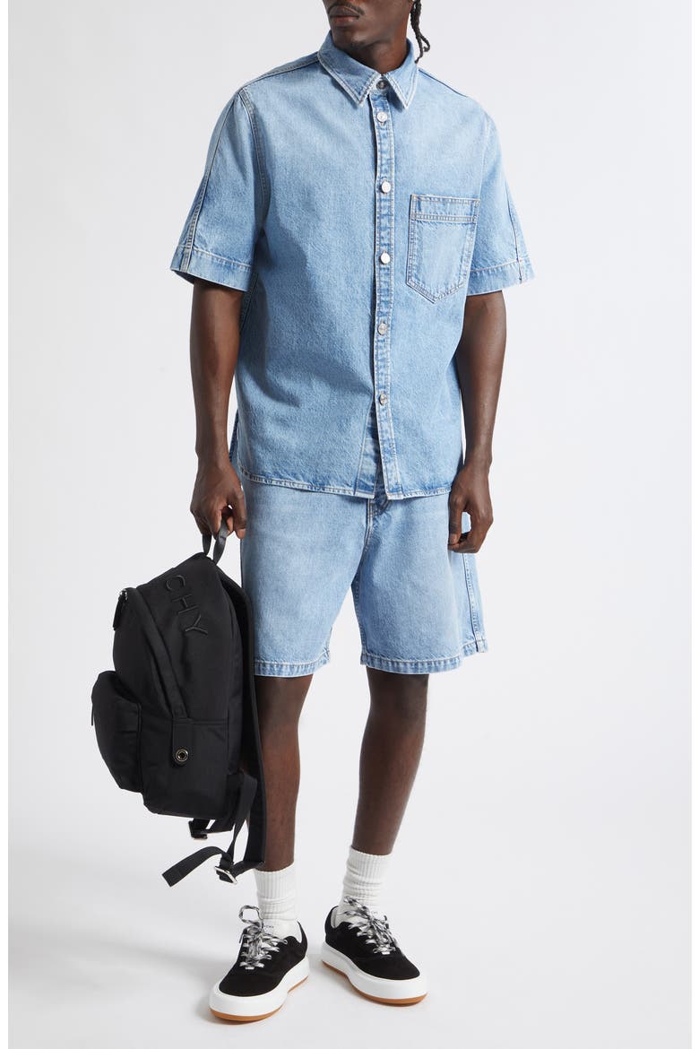 Denim Shorts, Alternate, color, LIGHT BLUE