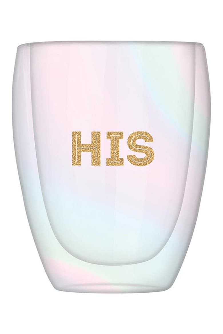 His Double Wall Stemless Glass, Main, color, WHITE