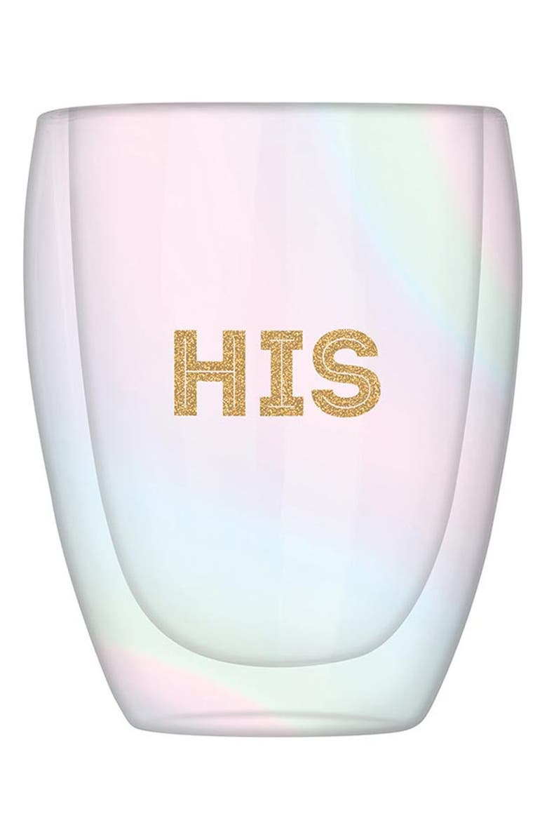 CREATIVE BRANDS His Double Wall Stemless Glass, Main, color, White