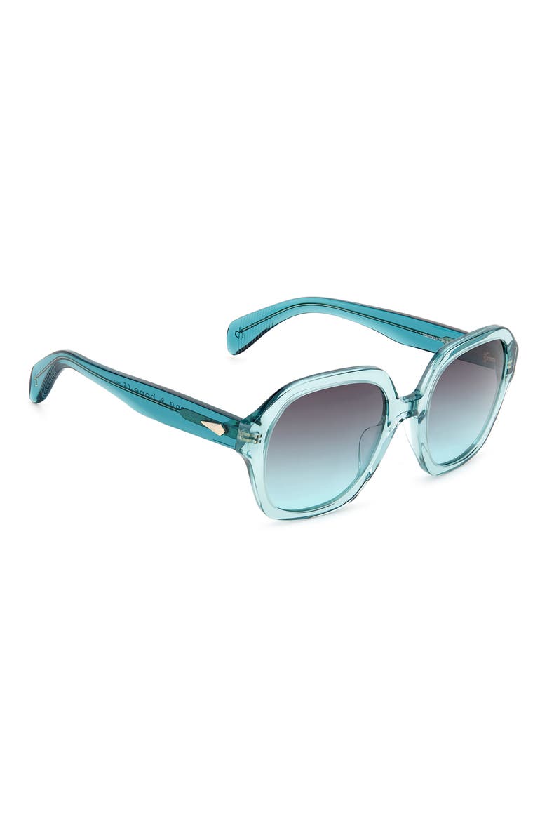 53mm Gradient Square Sunglasses, Alternate, color, TEAL