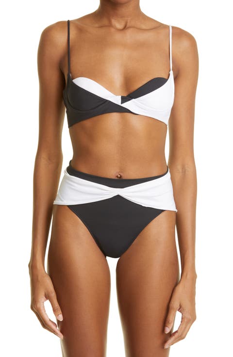 Two-Tone Two-Piece Swimsuit
