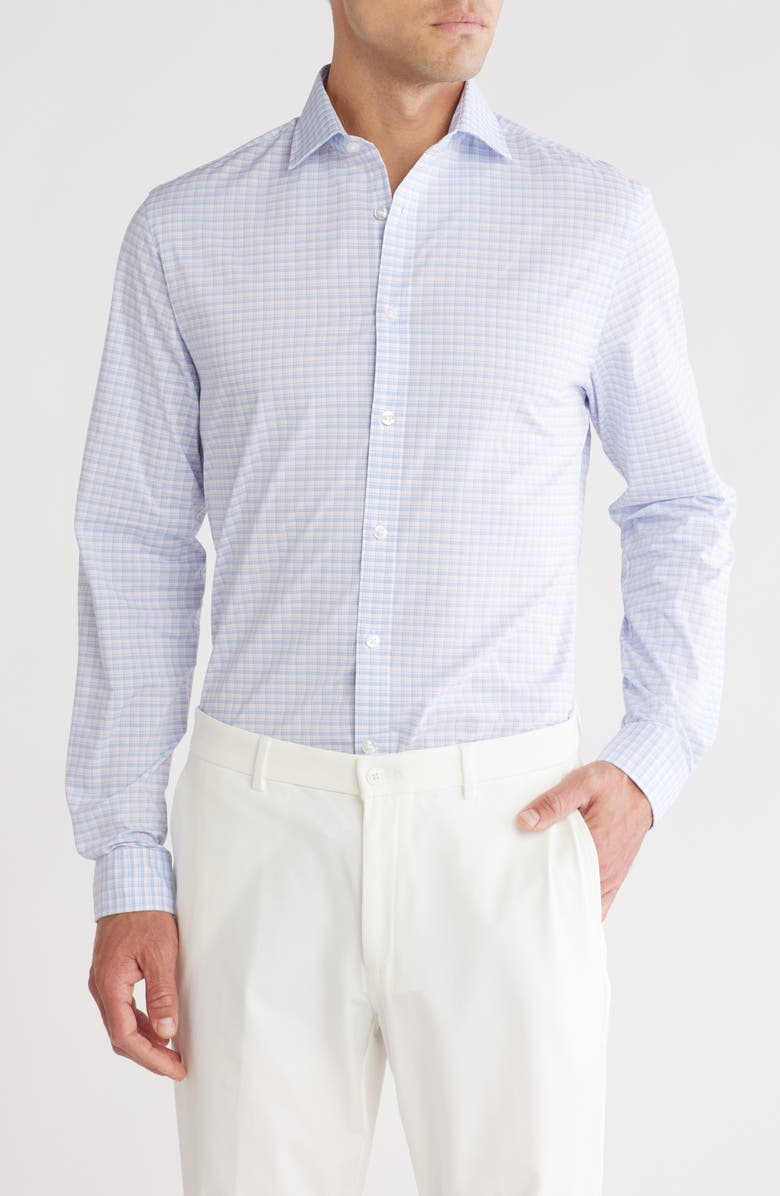 Michael Kors Slim Fit Stretch Dress Shirt, Main, color, Purple