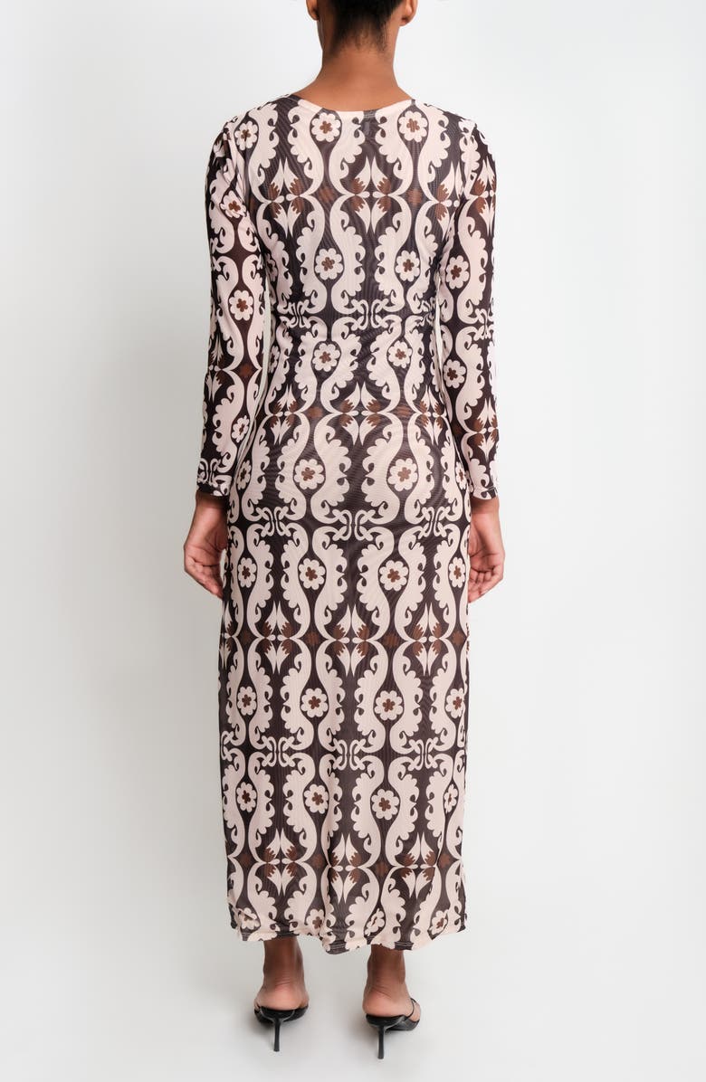 The Lulo Project Nellas Paisley Long Sleeve Mesh Maxi Dress, Alternate, color, Maxi Paisley