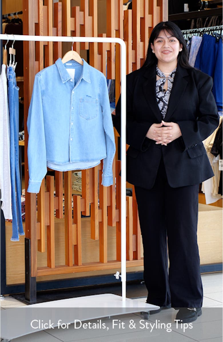 The Honor Roll Logo Embroidered Denim Crop Button-Up Shirt, sales video thumbnail