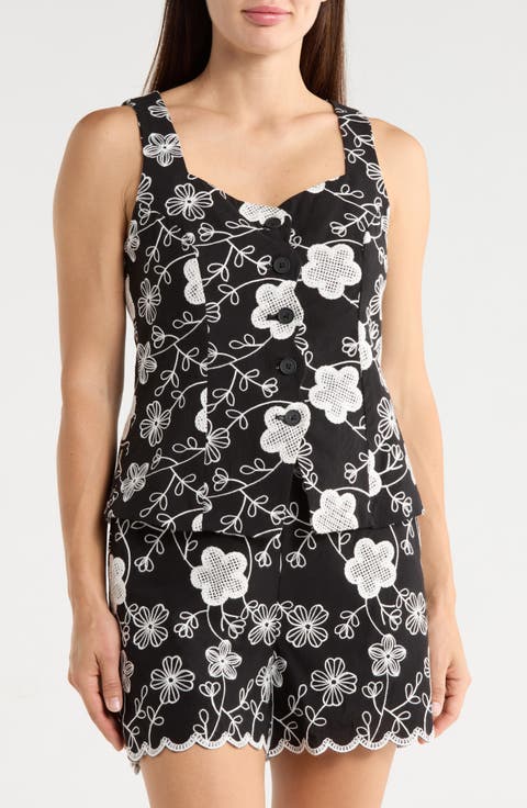 Floral Embroidery Vest