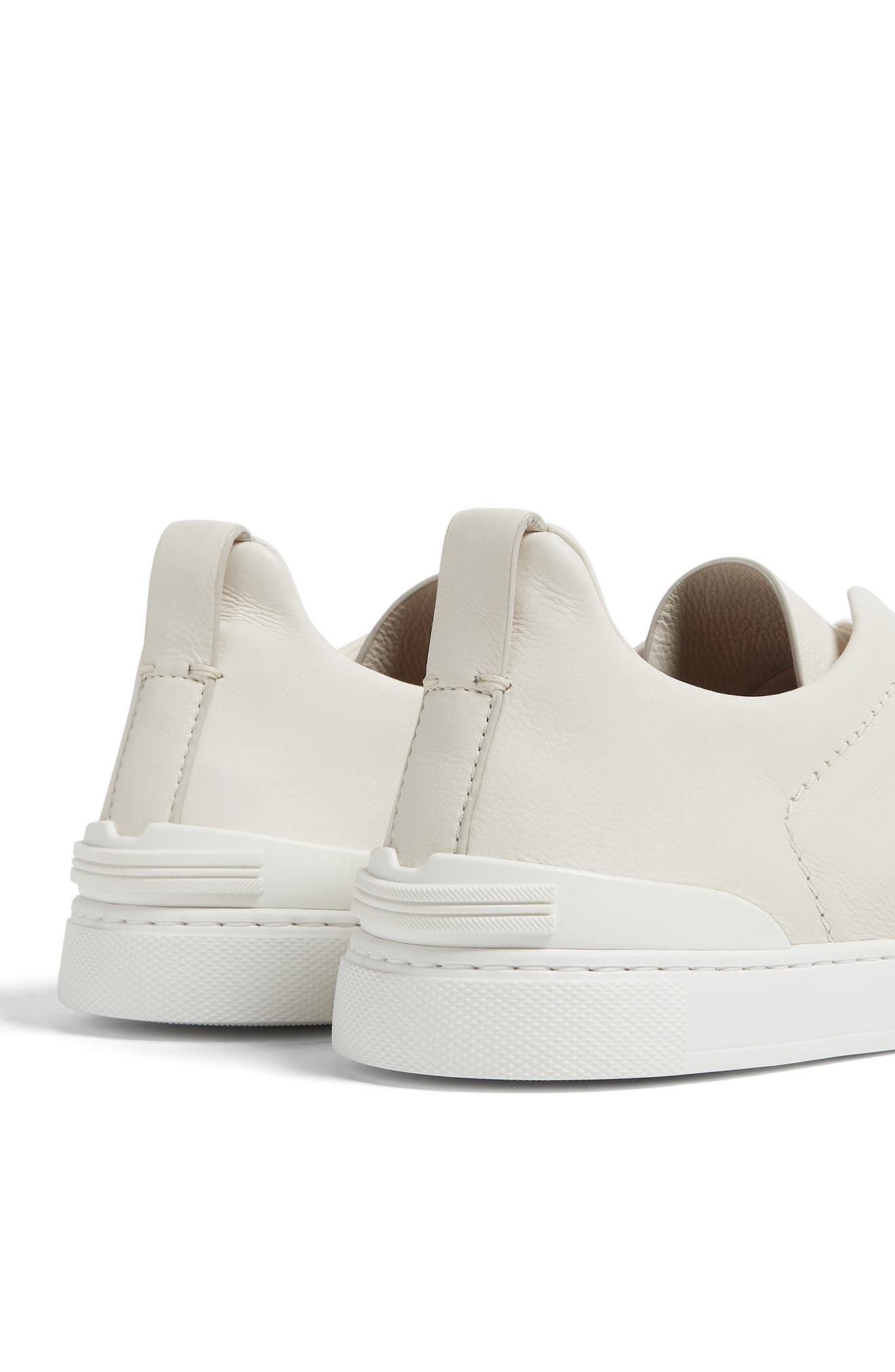ZEGNA White Triple Stitch<sup>™</sup> SECONDSKIN Low Top Sneaker, Alternate, color, 