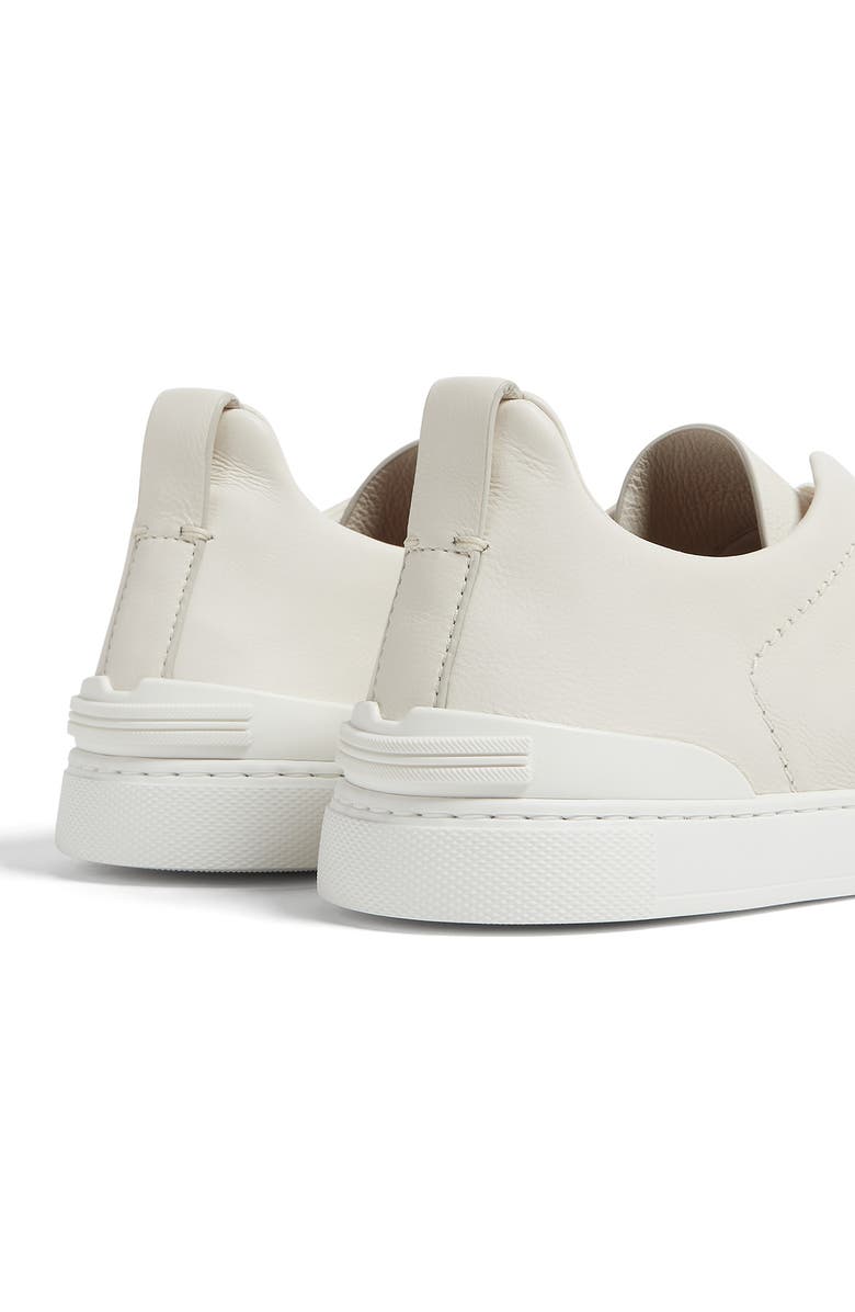 ZEGNA White Triple Stitch<sup>™</sup> SECONDSKIN Low Top Sneaker, Alternate, color,
