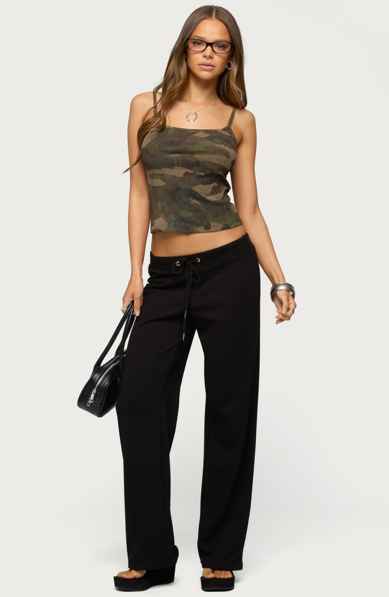 EDIKTED Quinn Straight Leg Sweatpants, Alternate, color, Black