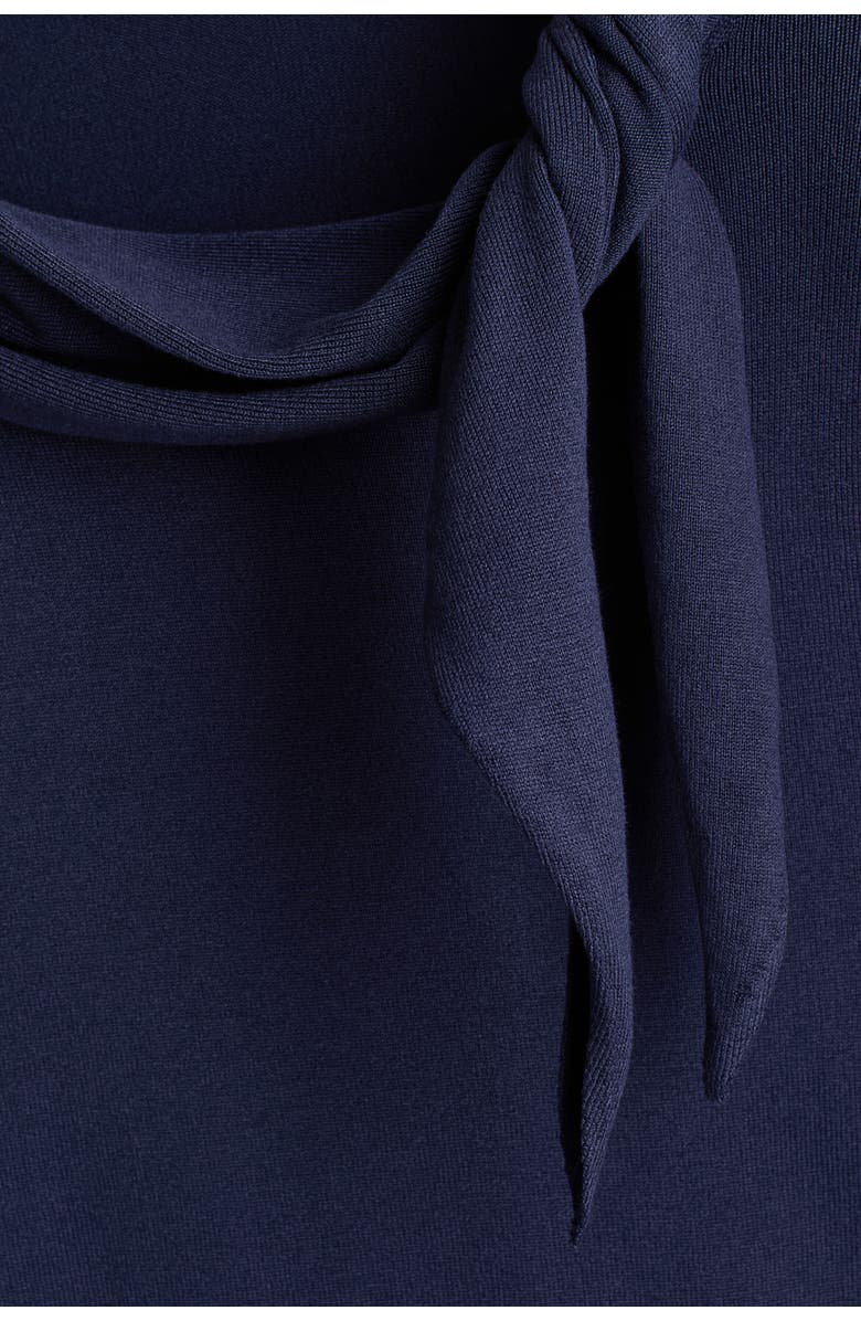 H&M Scarf-collar Jumper, Alternate, color, Navy Blue