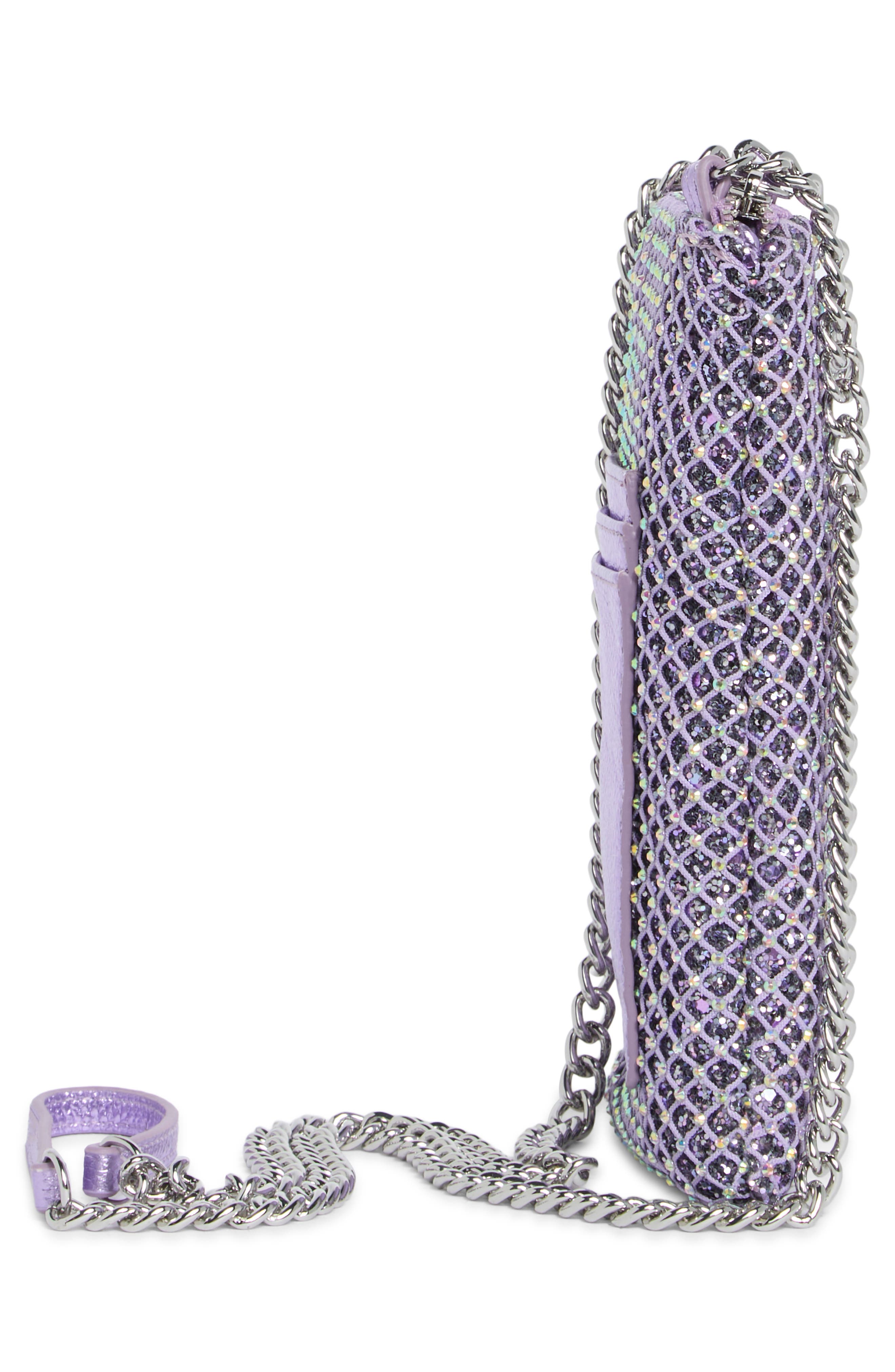 Crystal Lattice Phone Crossbody Bag, Alternate, color, LIGHT/ PASTEL PURPLE