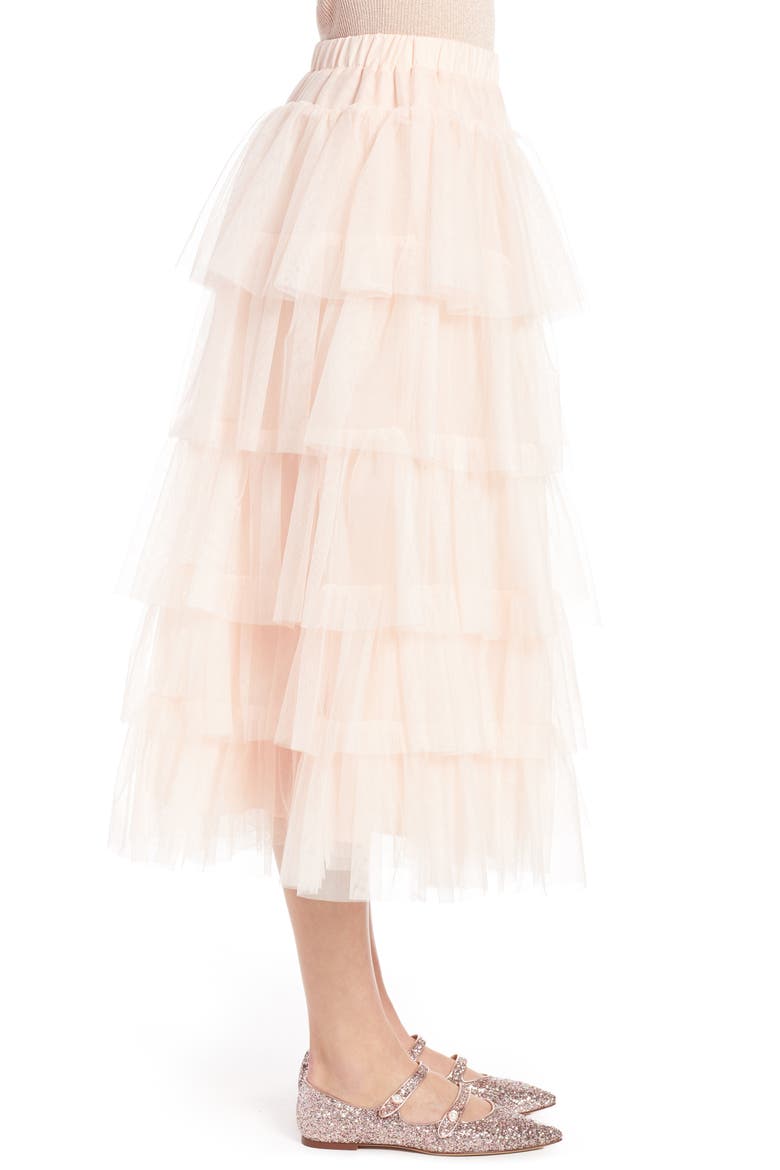x Atlantic-Pacific Tiered Tulle Midi Skirt, Alternate, color, PINK GLOW