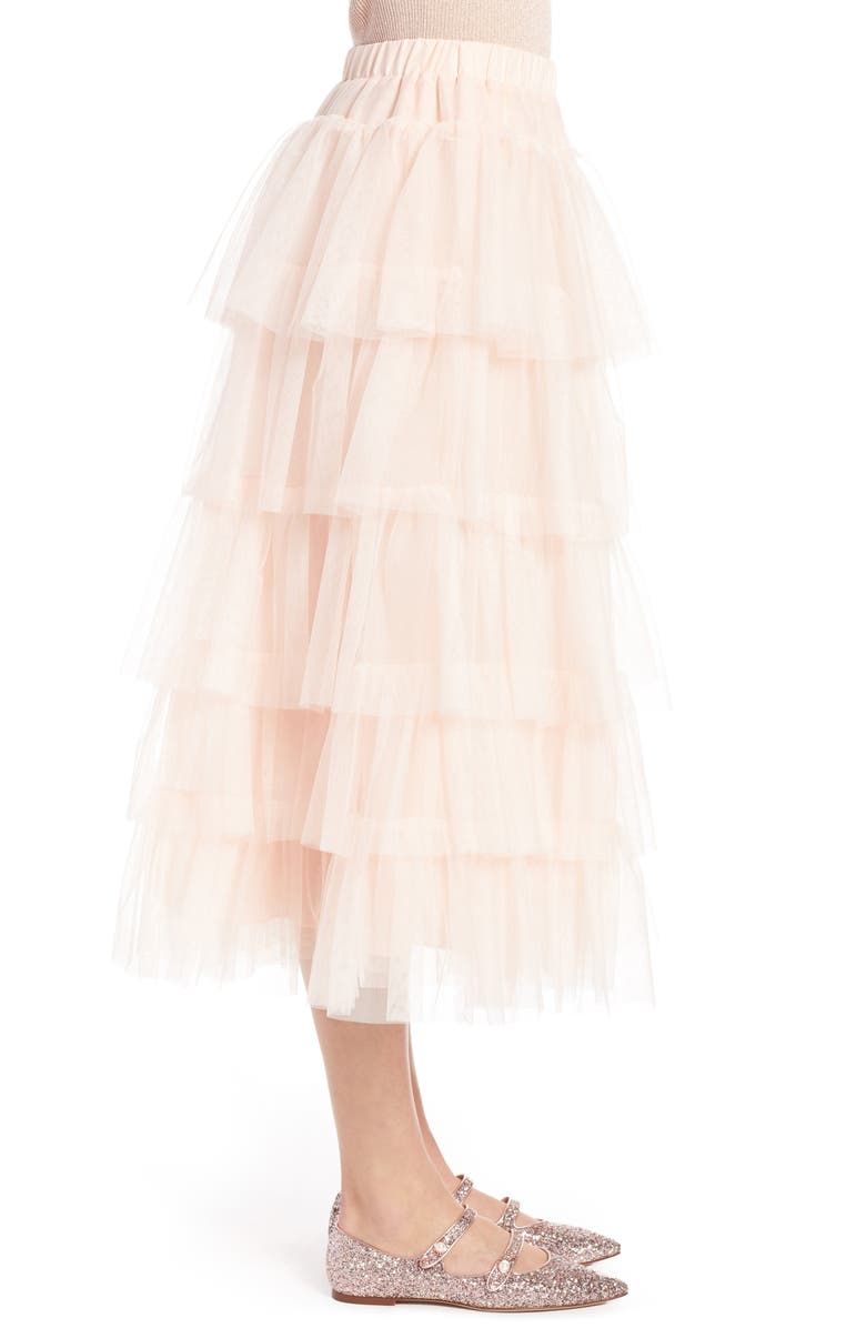 Halogen<sup>®</sup> x Atlantic-Pacific Tiered Tulle Midi Skirt, Alternate, color,