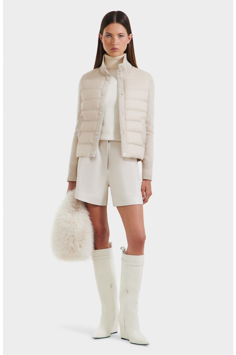 Ellie Hybrid Knit & Light Down Jacket, Alternate, color, Vanilla