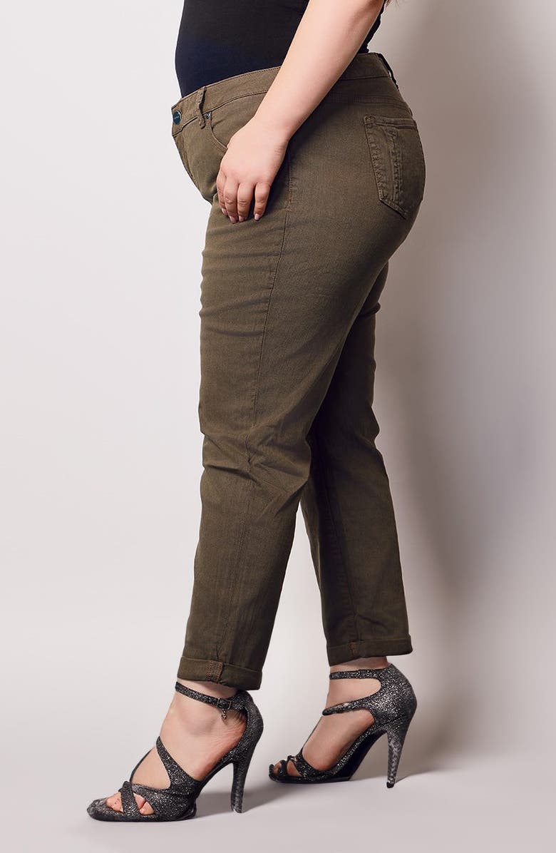 SLINK Jeans Mid Rise Ankle Boyfriend Jeans, Alternate, color, Forest