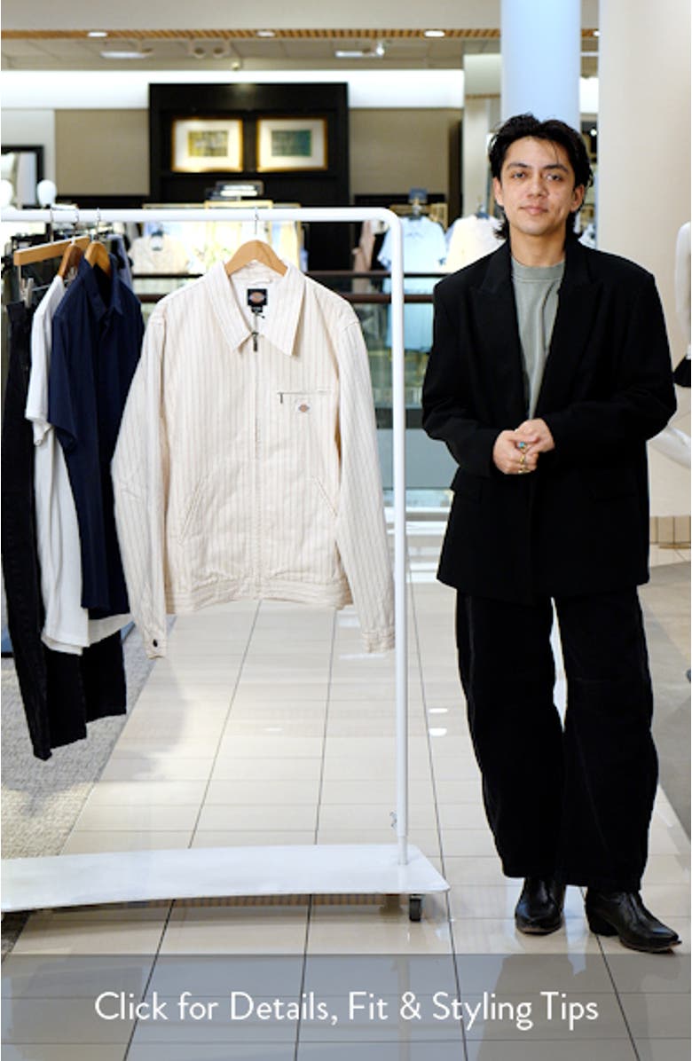 Service Stripe Cotton Canvas Painter's Jacket, sales video thumbnail