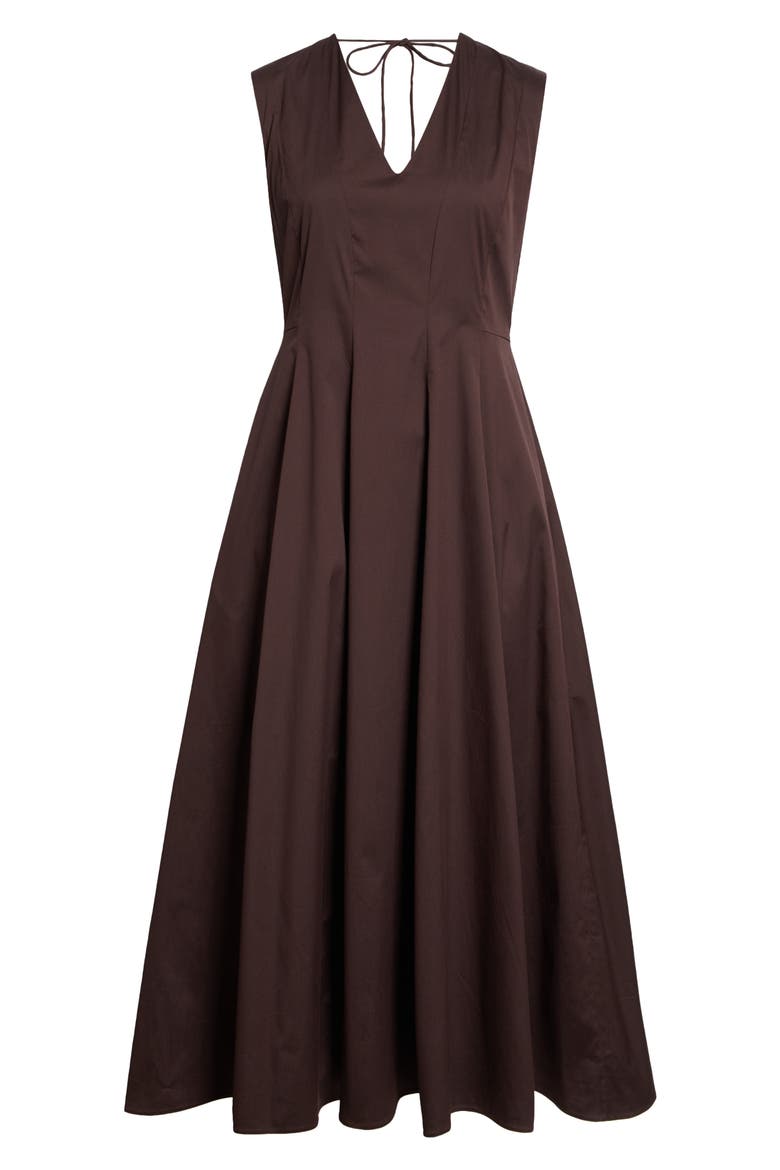 Alloro V-Neck Sleeveless Midi Dress, Alternate, color, WINE COLOURED