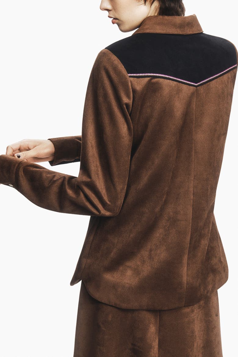 Faux Suede Appliqué, Alternate, color, Mocha Multi