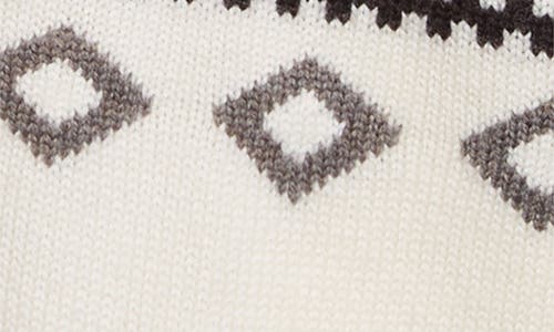 Monse Tie Scarf Overlay Fair Isle Extrafine Merino Wool Turtleneck Sweater In White