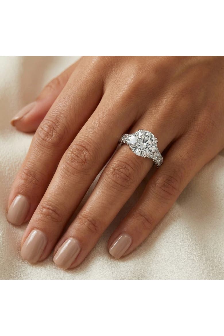 Certified 4Ct Vivian Diamond Engagement Round Diamond Ring 14k Gold Lab Grown, Alternate, color, 14k Yellow Gold