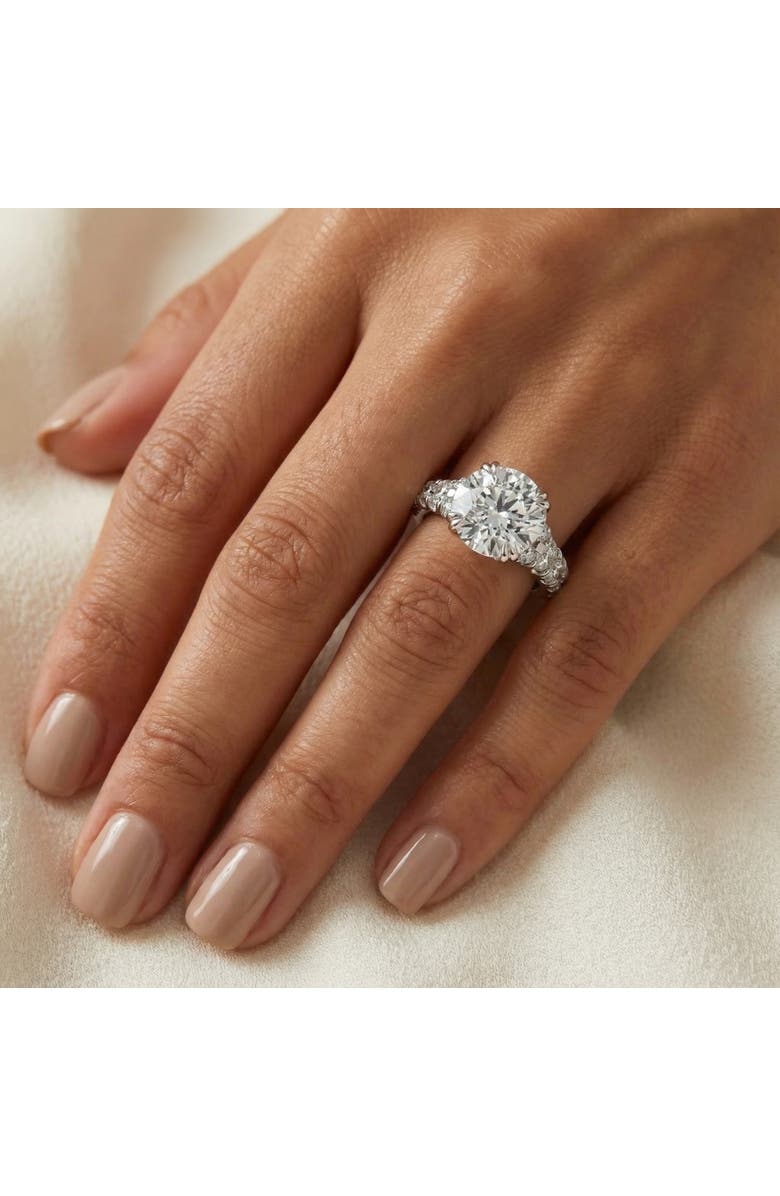 Bliss Diamond Certified 4Ct Vivian Diamond Engagement Round Diamond Ring 14k Gold Lab Grown, Alternate, color, 14K Yellow Gold