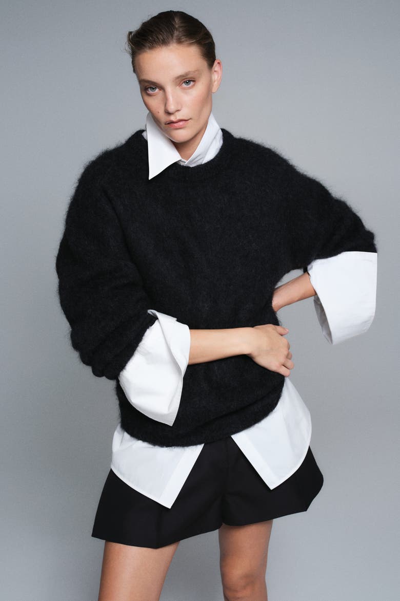 Oversized Mohair-blend Sweater, Main, color, Dark gray