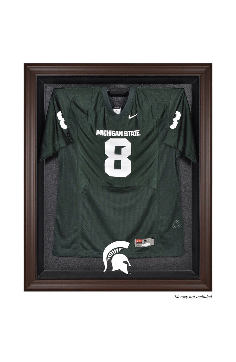 FANATICS AUTHENTIC Michigan State Spartans Brown Framed Logo Jersey Display Case, Main, color, 