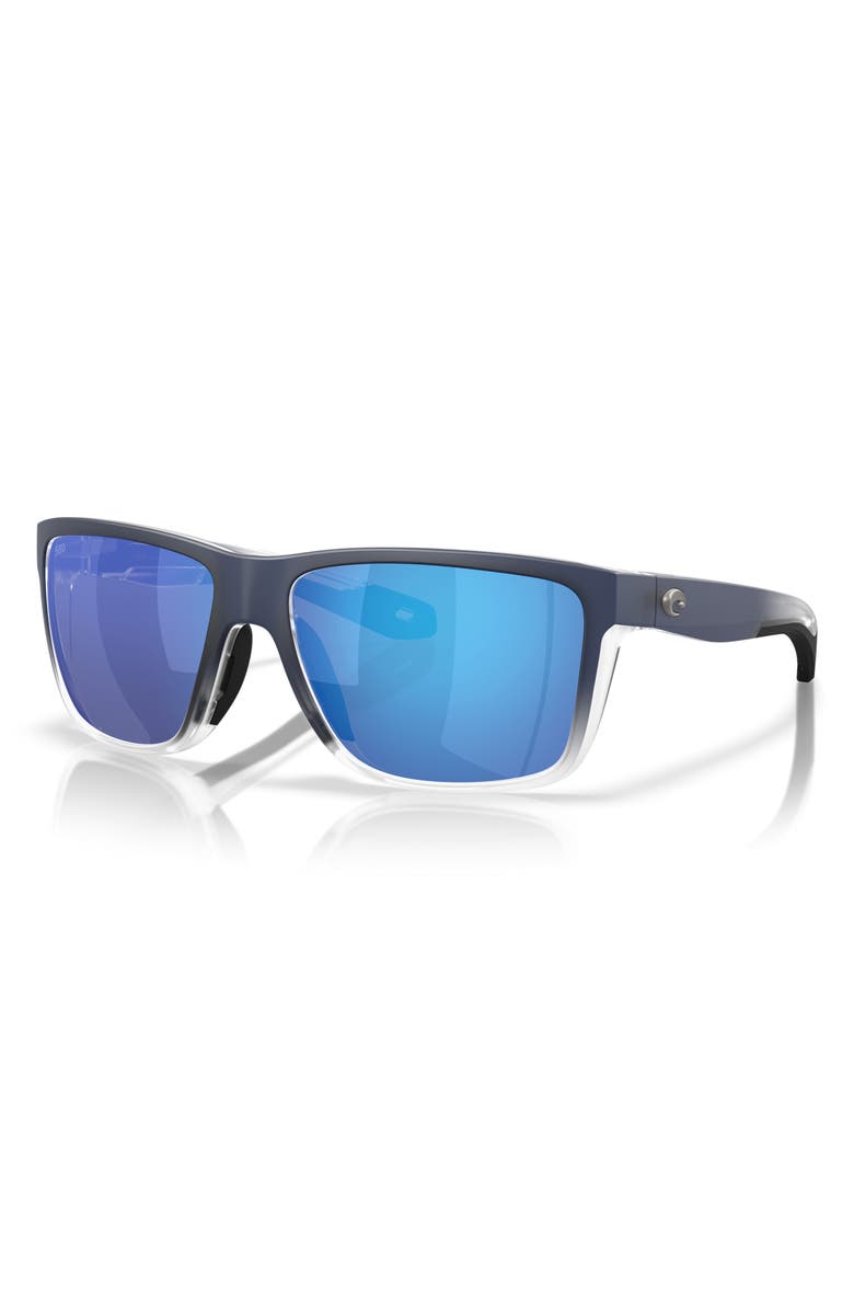 Costa Del Mar 58mm Broadbill II Polarized Rectangle Sunglasses, Alternate, color, Deep Blue Fade / Blue 580G